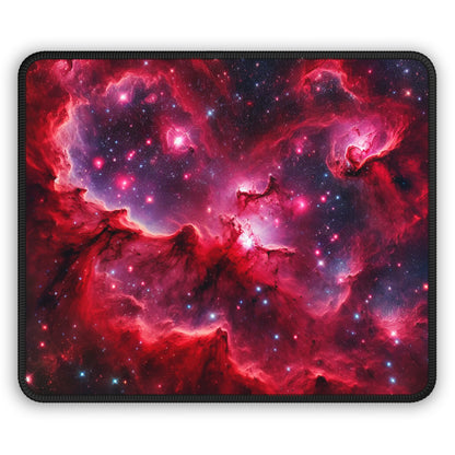 Red Galaxy Mouse Pad - 'Passion Nebula' - Cosmic Gaming & Office Decor