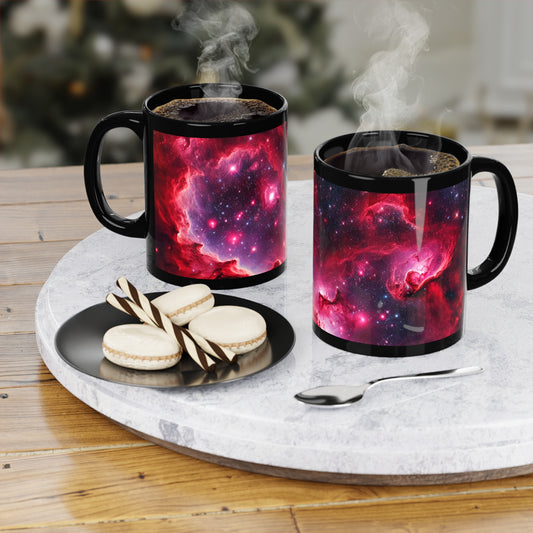 Cosmic Red Galaxy Mug - 'Passion Nebula' - 11oz