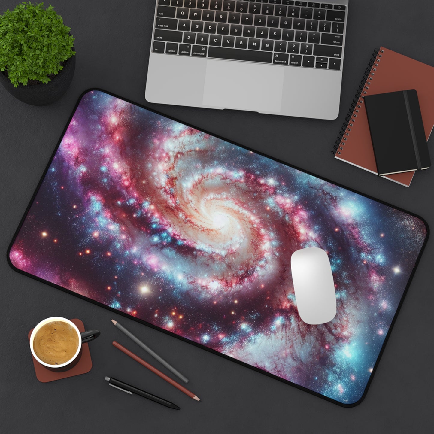 Spiral Galaxy Desk Mat - 'Starborn Whirl' - Cosmic Gaming & Office Decor